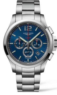Часы Longines Conquest V.H.P. Quartz Chrono L3.727.4.96.6